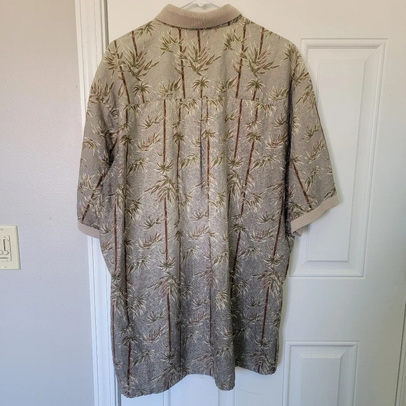 Michael Thomas Ltd Egyptian Nile Cotton Shirt Tan Cream Bamboo Collared Size XXL - Picture 6 of 10